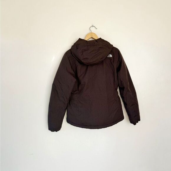 SALE! Brown The North Face Down Hyvent Belted Coat Size M EUC - Picture 2 of 9